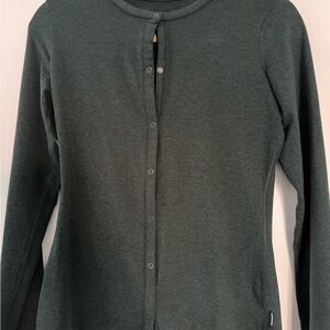 Vuori Dark Green long sleeve Pose Twin Cardigan